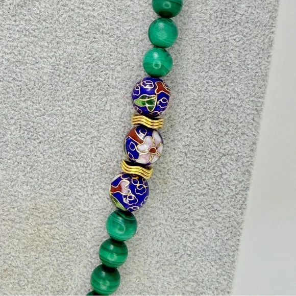 Artisan Green Malachite & Blue Cloisonné - Picture 3 of 6